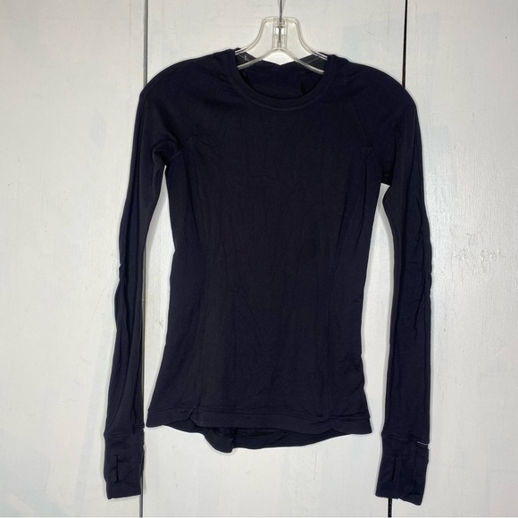 Lululemon long sleeve black top size 2 - Picture 1 of 6
